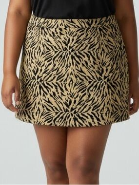 SONCY Womens Mini Skirt High Waist Leopard Print Size 26